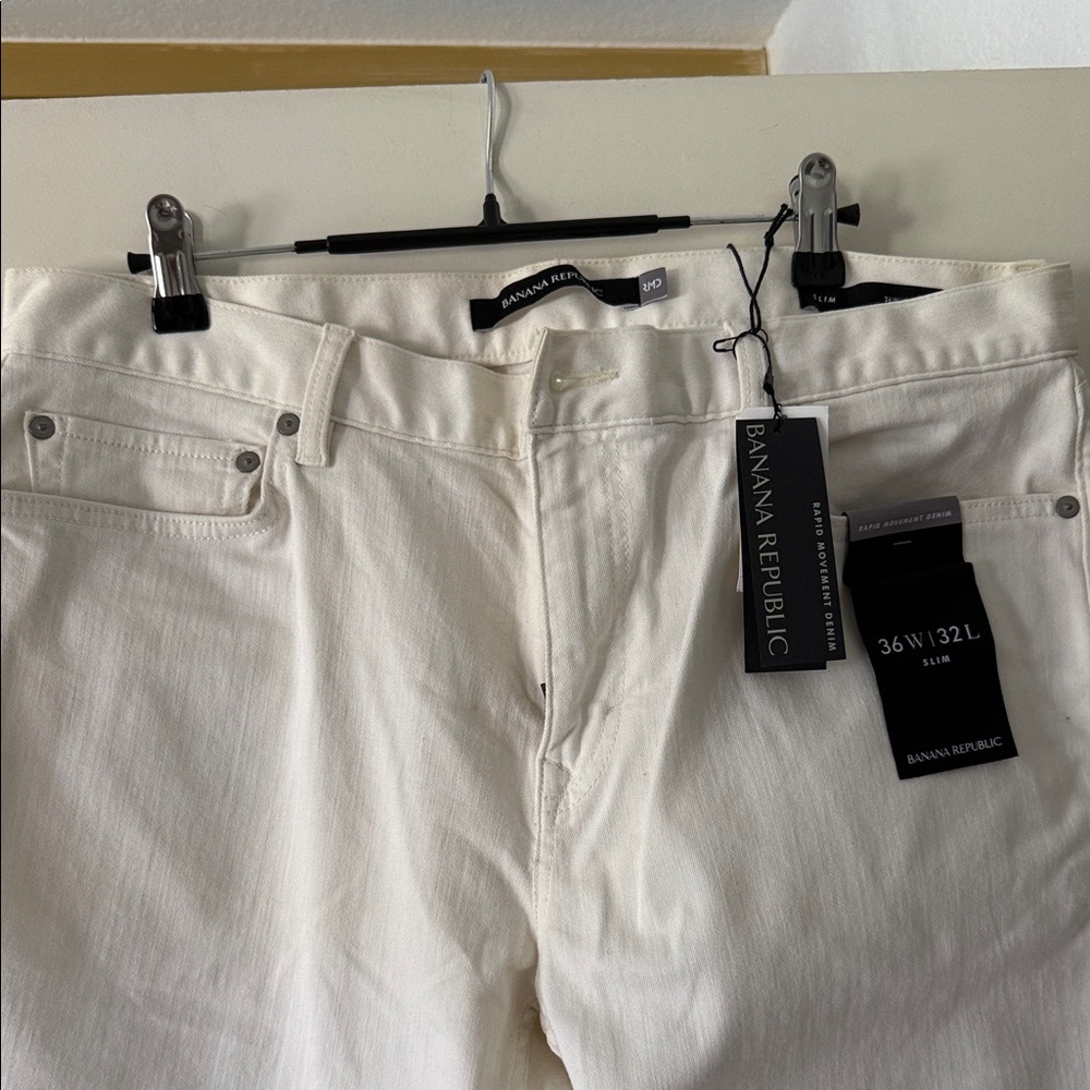 Banana Republic Cream Slim Jeans